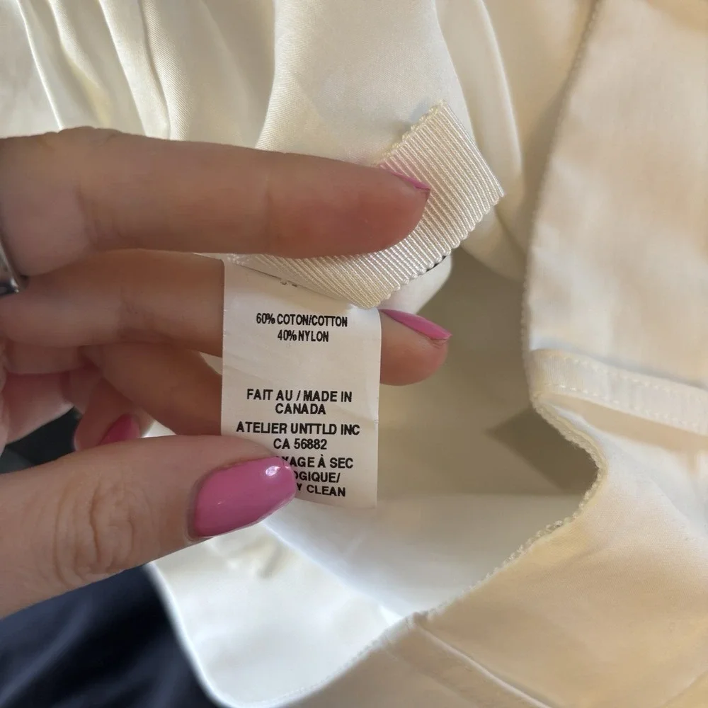 Atelier Unttld Skirt Mini 8 White Cotton Blend Designer Quiet Luxury‎ Coastal